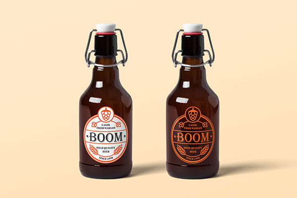 Realistic Mockup Of Two Beer Bottles FREE PSD