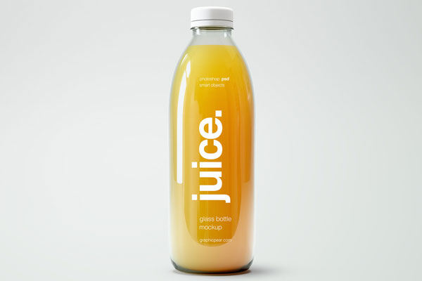 Realistic Small Glass Bottle Juice Mockup FREE PSD