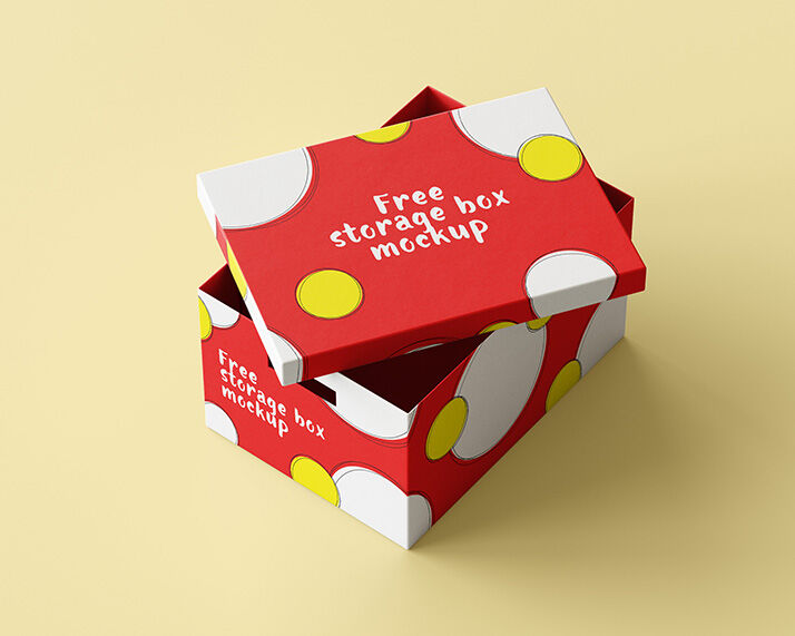 Realistic Storage Box Mockup FREE PSD