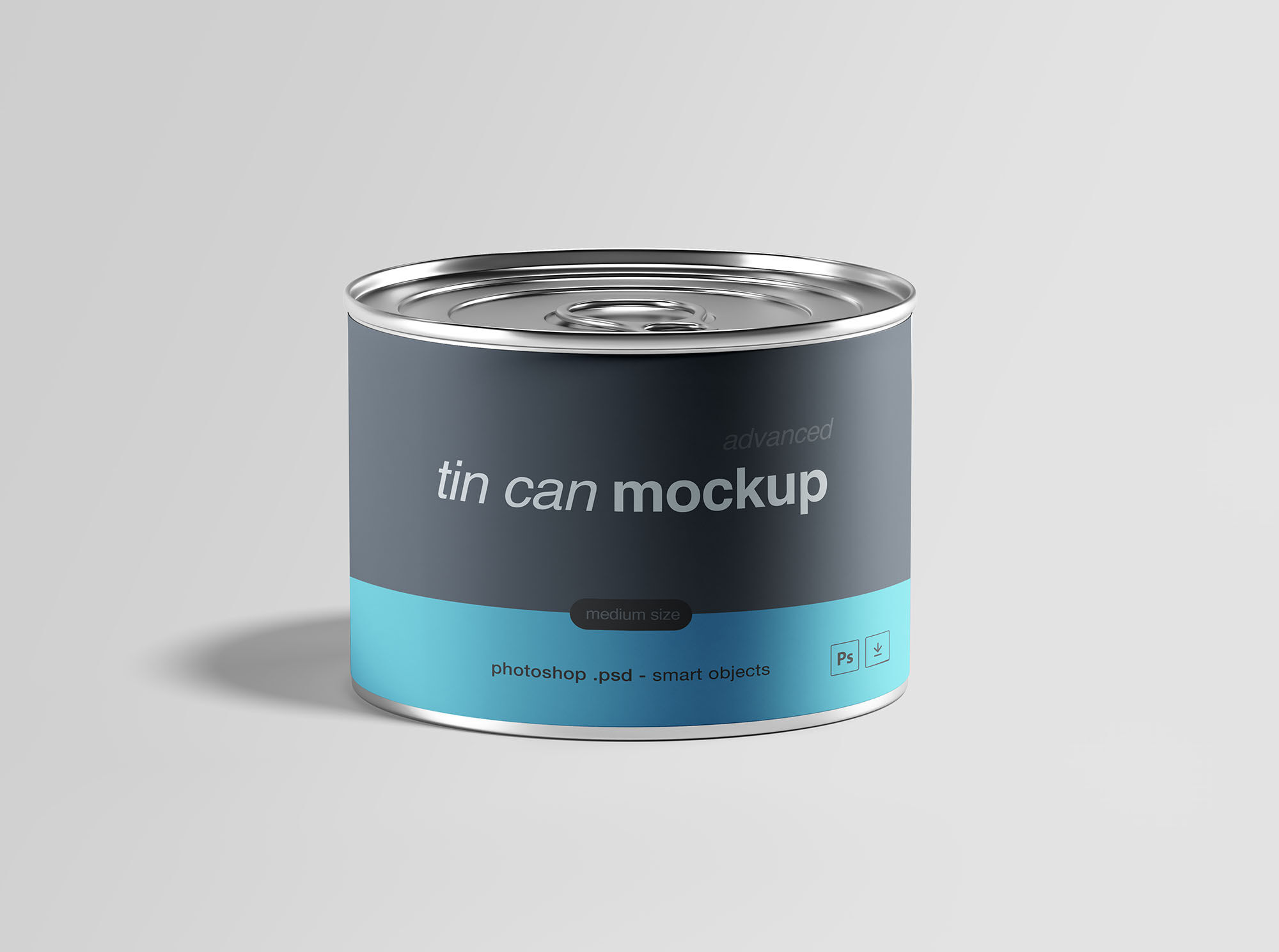Realistic Tin Can Mockup On White Background FREE PSD