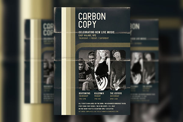 Retro Concert Band Flyer Template FREE PSD