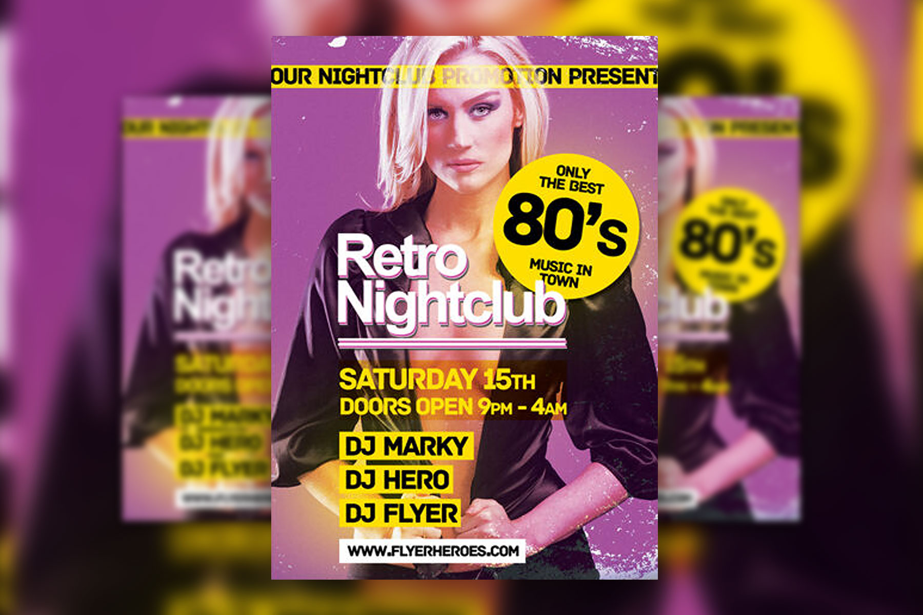 Retro Nightclub Flyer Template FREE PSD
