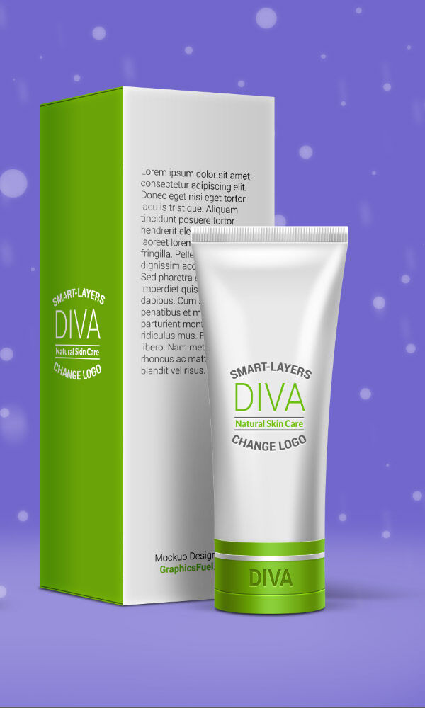 Set of Cosmetic Cream Tubes and a Box Mockup FREE PSD