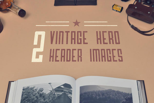Set of Vintage Hero Header Images FREE PSD