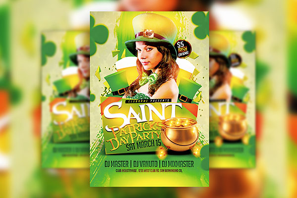 Shiny St. Paddy’s Day Party Flyer Template FREE PSD
