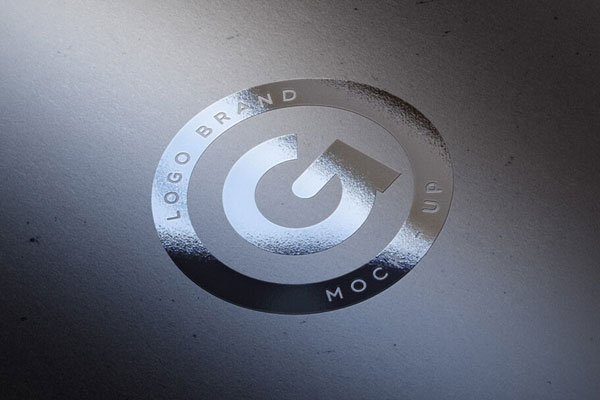 Silver Foil Effect Logo Mockup FREE PSD