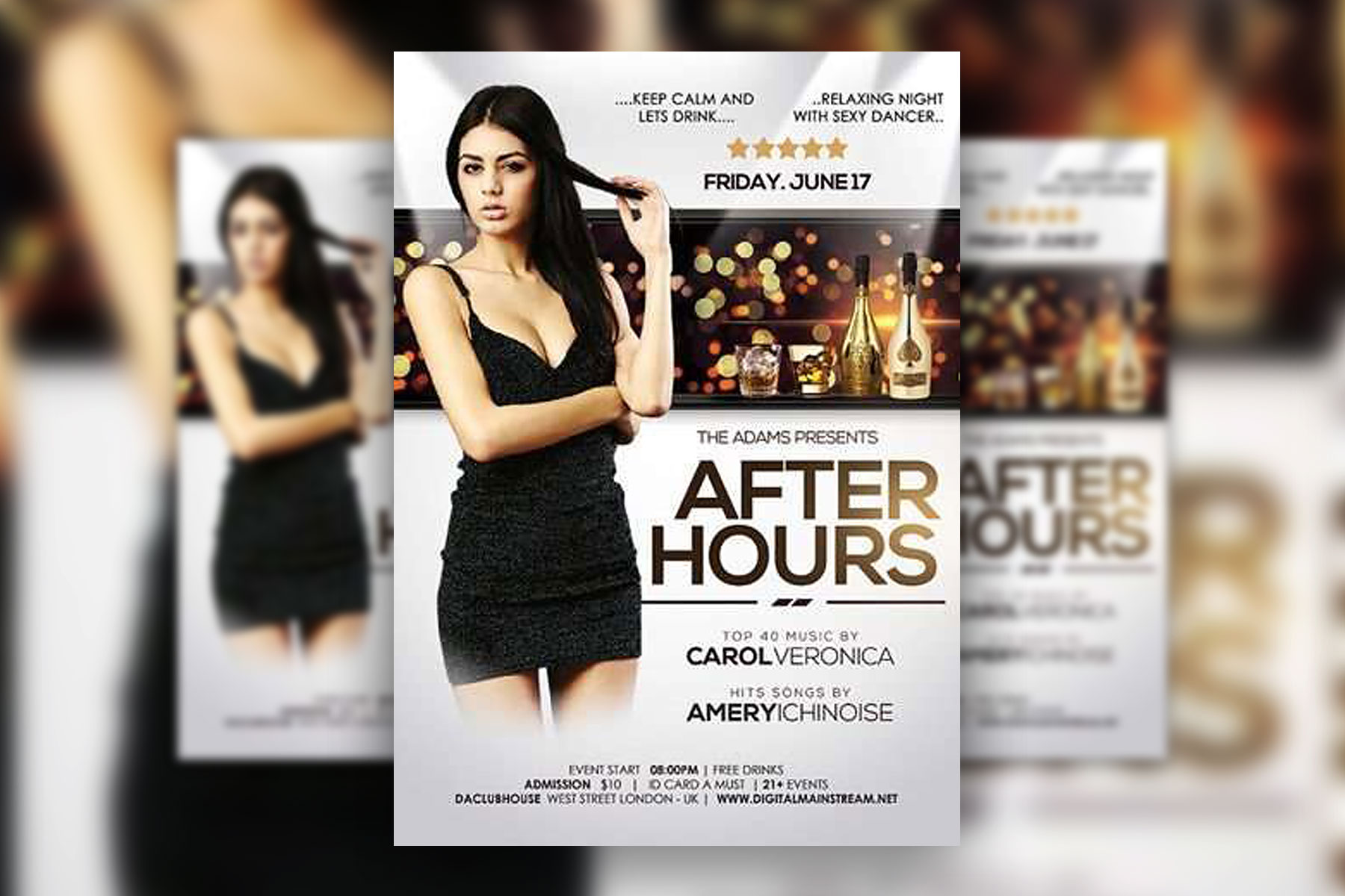 Simple After-Hours Party Nightclub Flyer Template FREE PSD