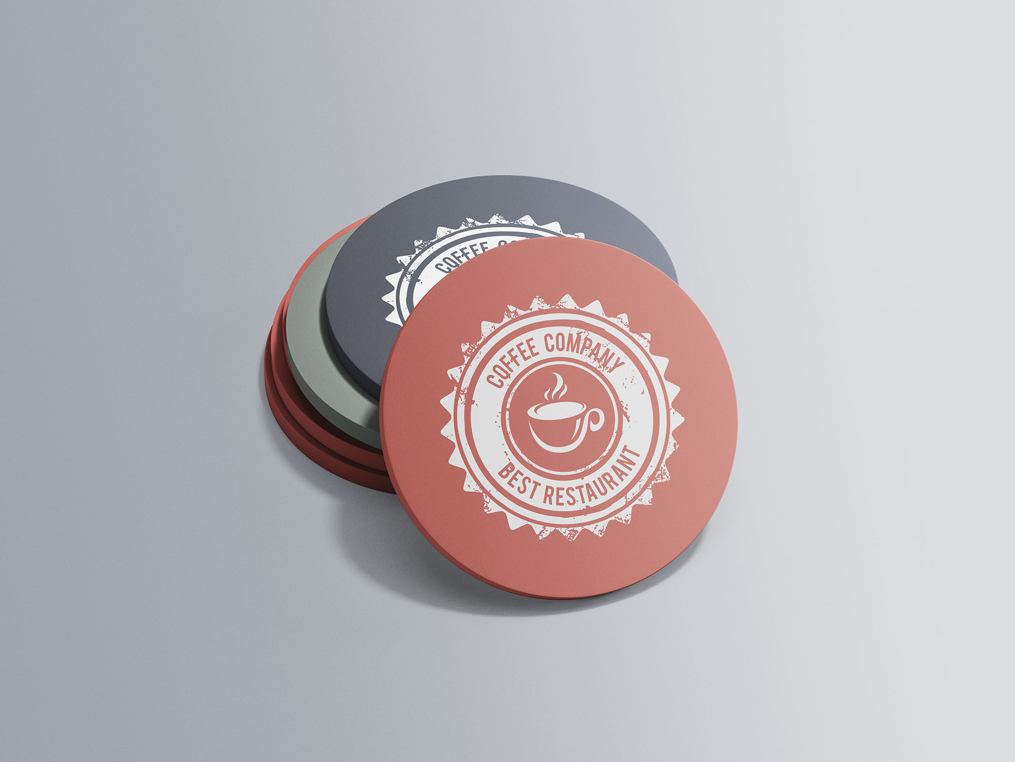 Simple Circular Coaster Mockup In different colors FREE PSD