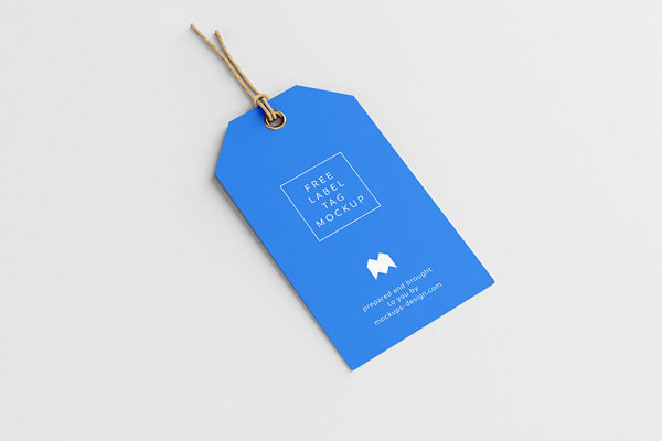 Simple Label Tag Mockup In Blue Color FREE PSD