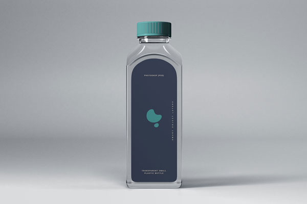 Small Plastic Transparent Liquid Bottle Mockup FREE PSD