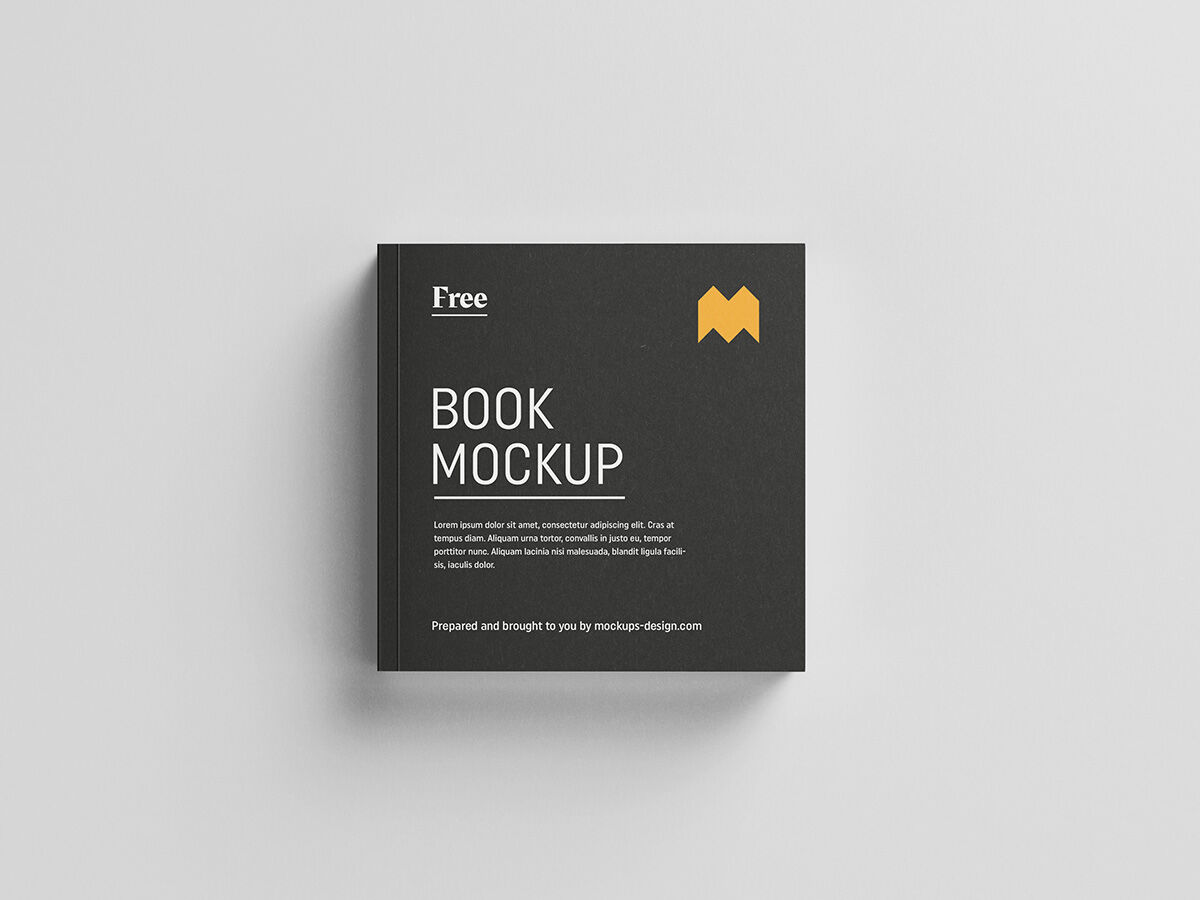 Small Square Book in Different Angles and Views Mockup Set FREE PSD