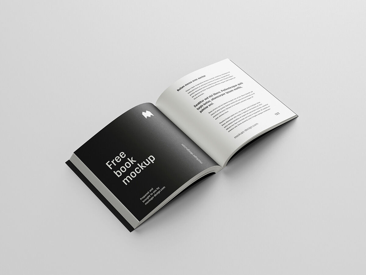 Small Square Book in Different Angles and Views Mockup Set FREE PSD