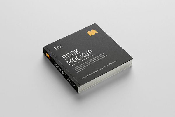 Small Square Book in Different Angles and Views Mockup Set FREE PSD