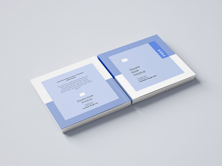 Softcover Square Book Mockups FREE PSD