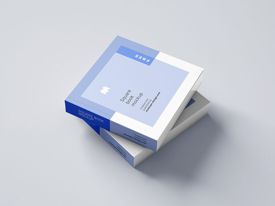 Softcover Square Book Mockups FREE PSD