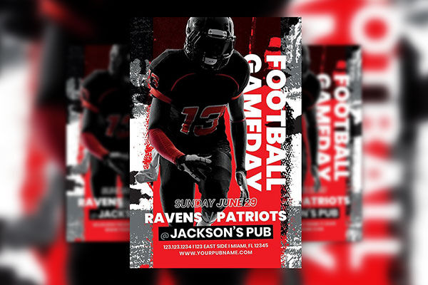 Sport Event Flyer Template Featuring Texts in Vertical and Horizontal Positions FREE PSD