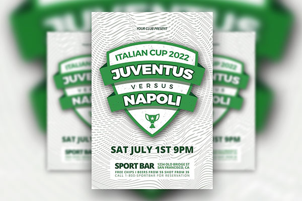 Sport Event Flyer Template Featuring Wavy Patterns and Green Color FREE PSD