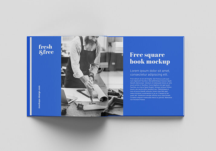 Square Book in Different Angles Mockup Set FREE PSD