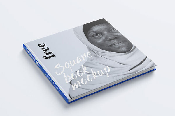 Square Book in Different Angles Mockup Set FREE PSD