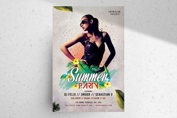 Stylish Summer Event Flyer Template FREE PSD