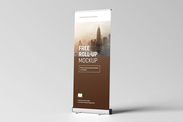 Super Realistic Roll-up Mockup FREE PSD