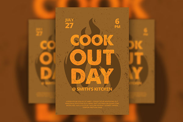 Template Featuring a Grungy Barbecue Day Flyer FREE PSD