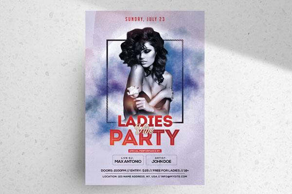 Template of a Modern Party Flyer FREE PSD
