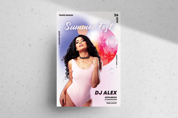Template of a Modern Summer Fest Flyer FREE PSD