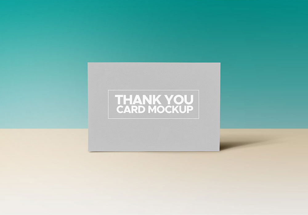 Thank You Notes Card Mockup with Changeable Background FREE PSD