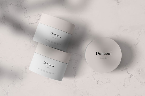 Three Cosmetic Jars Top and Front View with Overlaid Shadow Mockup FREE PSD
