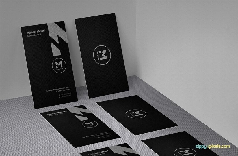 Three Different Cards Positions Mockup FREE PSD