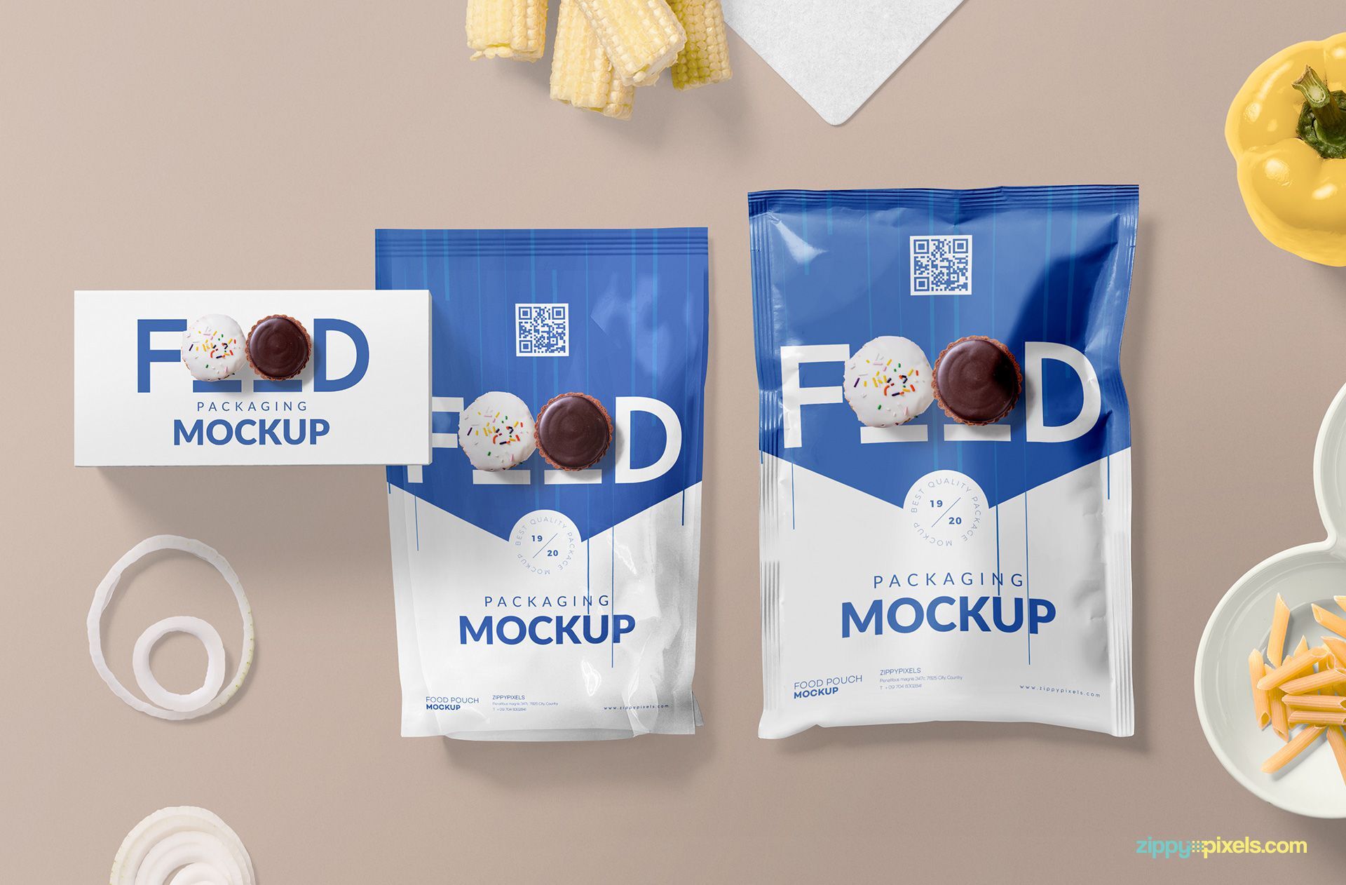 Three Different Food Packaging Mockup FREE PSD