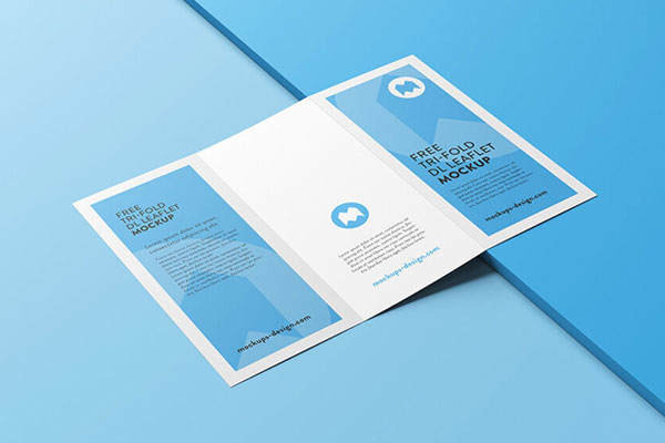 Tri Fold Leaflet in Different Views Mockup FREE PSD