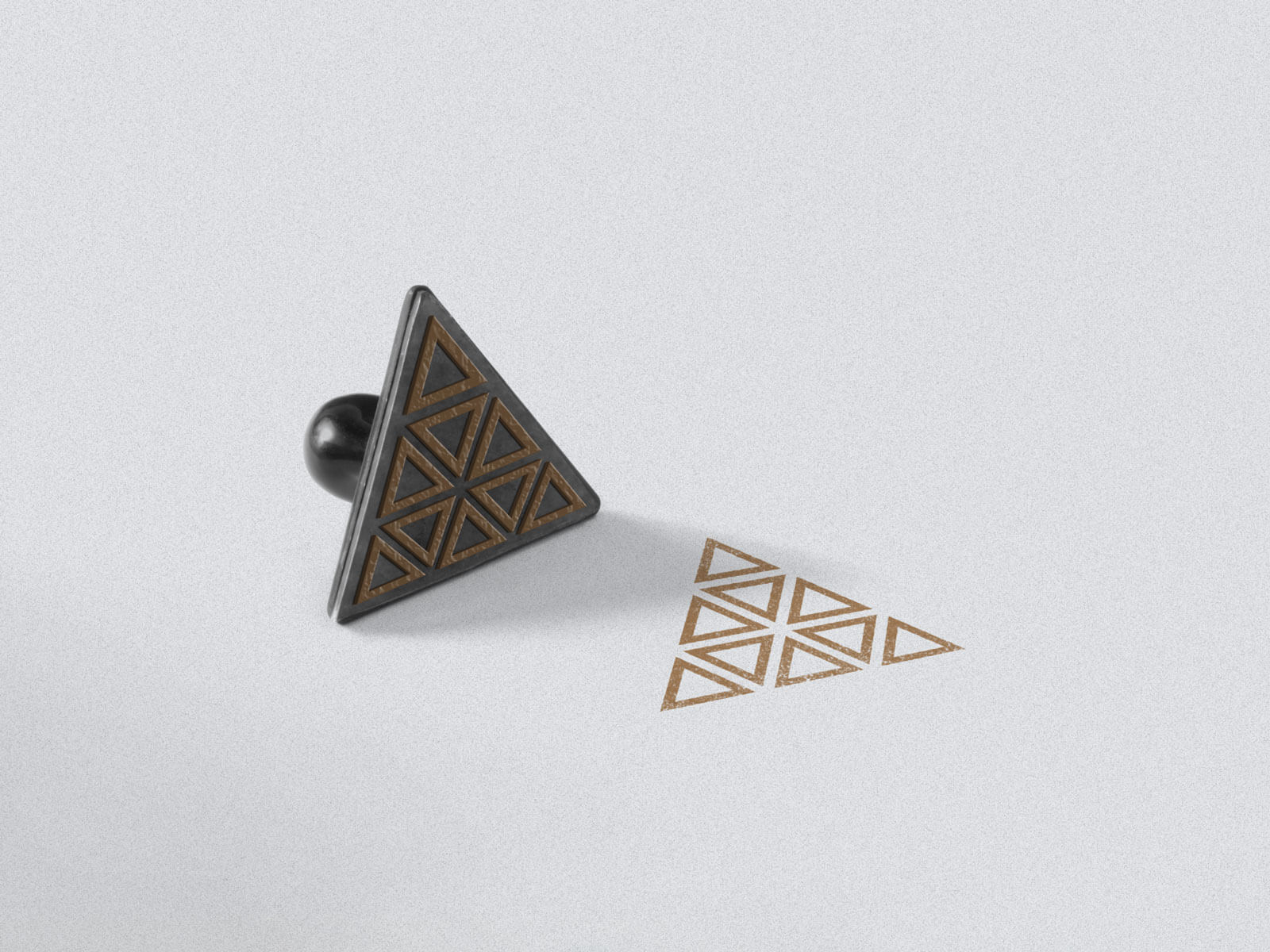 Triangle Rubber Stamp With Metal Body Mockup FREE PSD