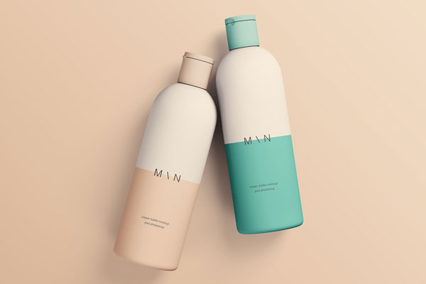 Two Fully Editable Cosmetic Bottles Mockup FREE PSD