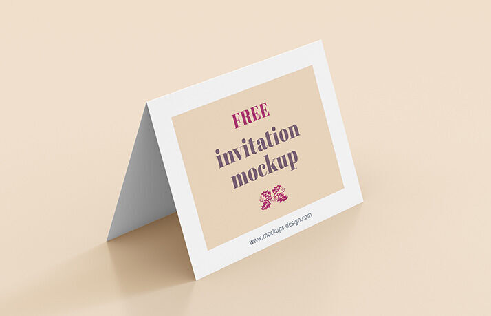 Two Invitation Mockup In Different Positions FREE PSD
