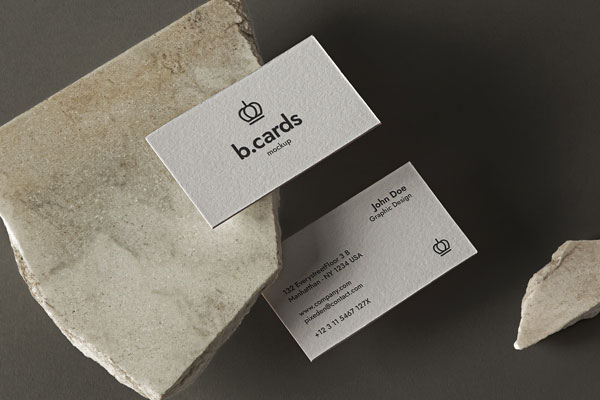 Two Levitating Business Cards Free Mockup FREE PSD