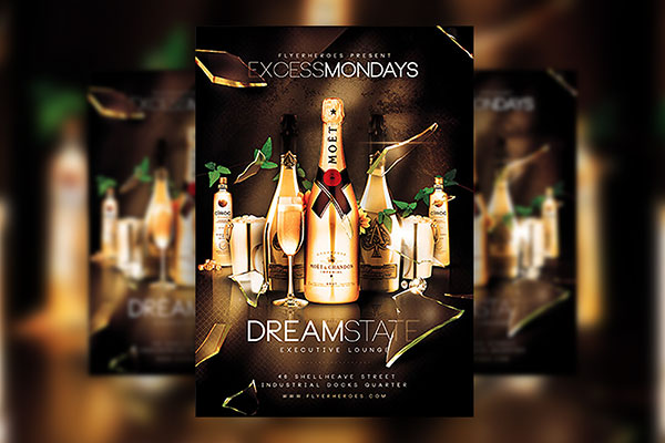 Two Luxury Lounge Flyer Template FREE PSD