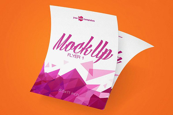 Two Mockups Featuring Two Simple Flyers FREE PSD