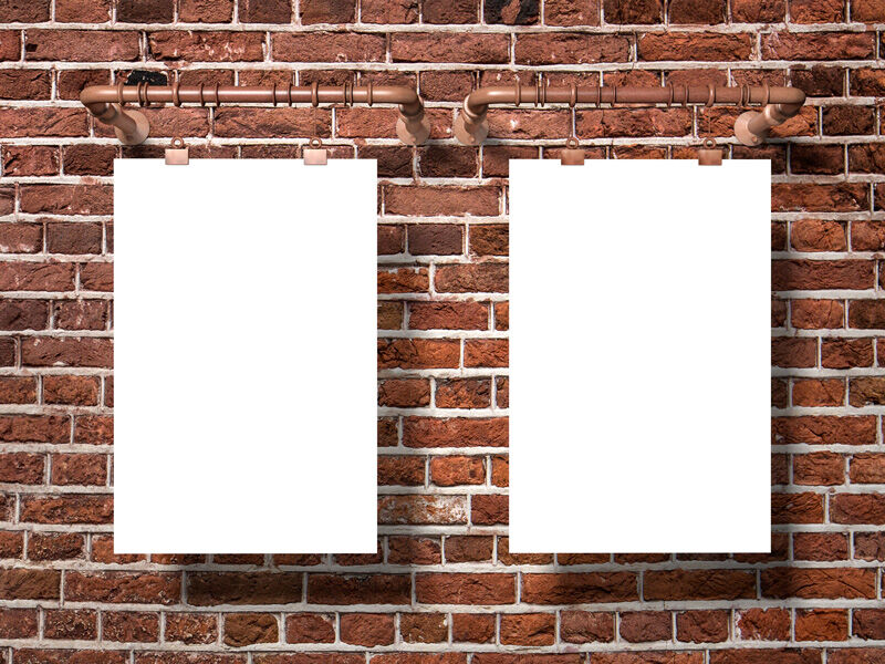 Two Poster Mockup On A Brick Wall FREE PSD
