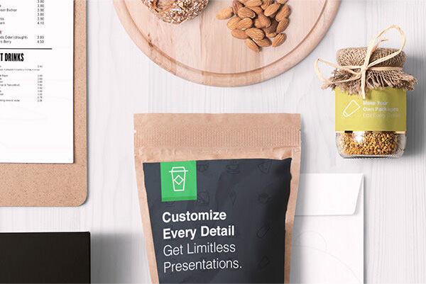 Two Pre-Made Food Packaging Branding Sets Mockup FREE PSD