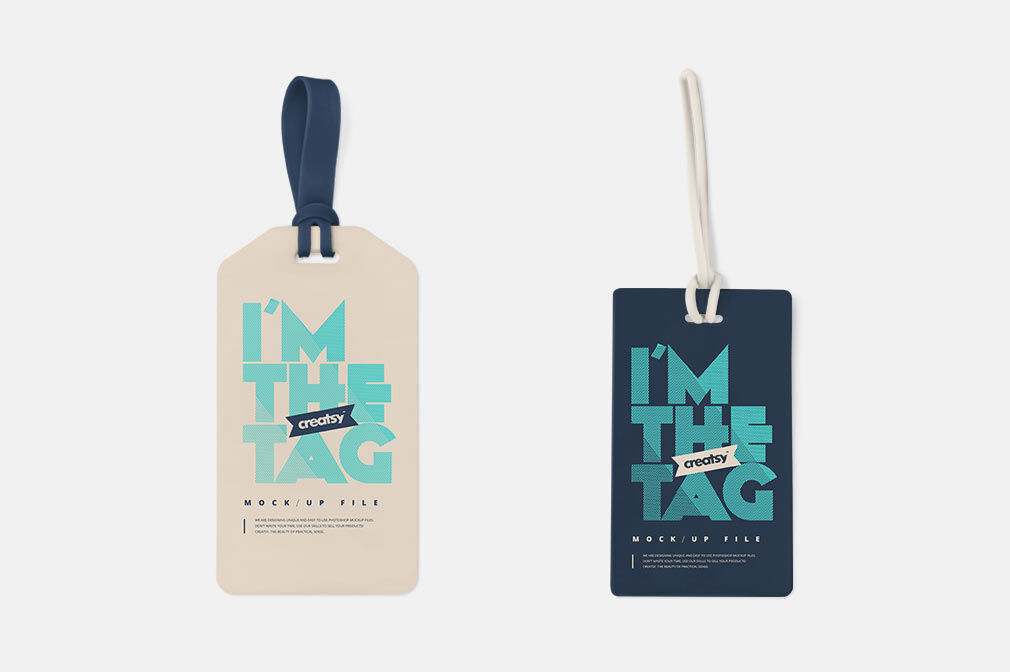 two set of cool Tag Mockups FREE PSD