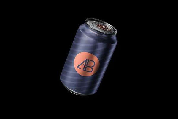 Two Sizes of Striped Tilted Floating Cans Mockup FREE PSD
