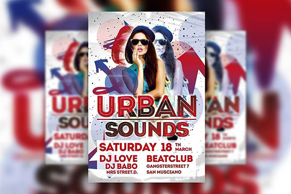 Urban Beat Club Party Flyer Template FREE PSD