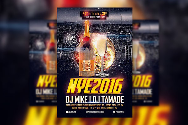 Urban Luxury New Year's Eve Flyer Template FREE PSD