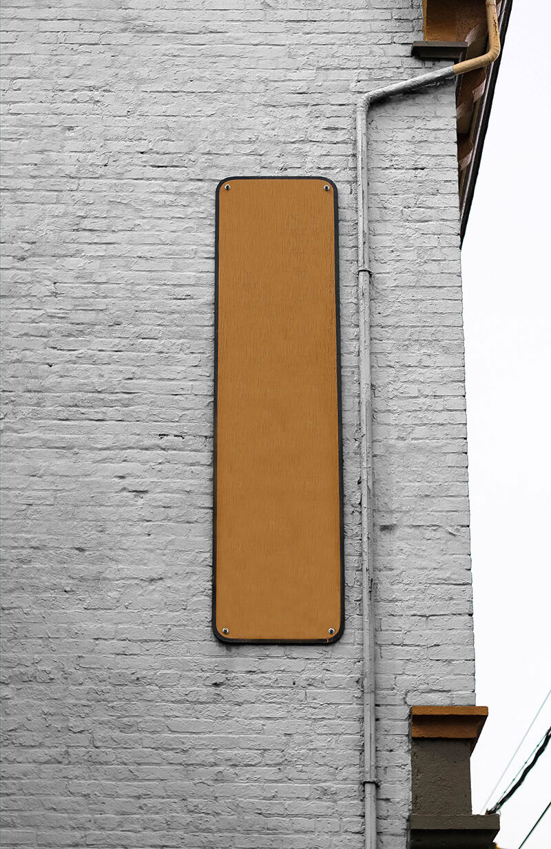 Vertical Bar Sign Stick To Wall Mockup FREE PSD