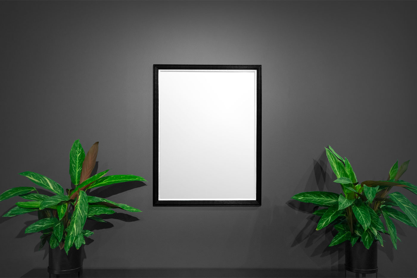Vertical Poster with Plants Mockup Hanged on Wall FREE PSD