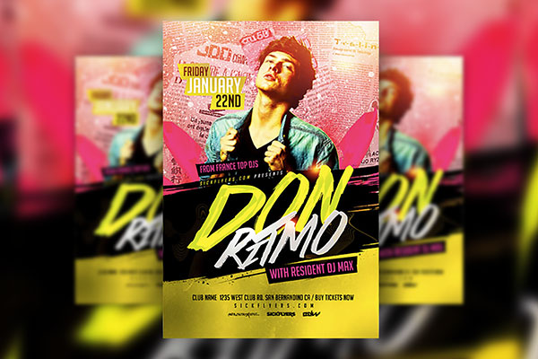 Vibrant EDM Flyer Template FREE PSD