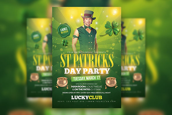 Vibrant St. Patrick’s Party Flyer Template FREE PSD