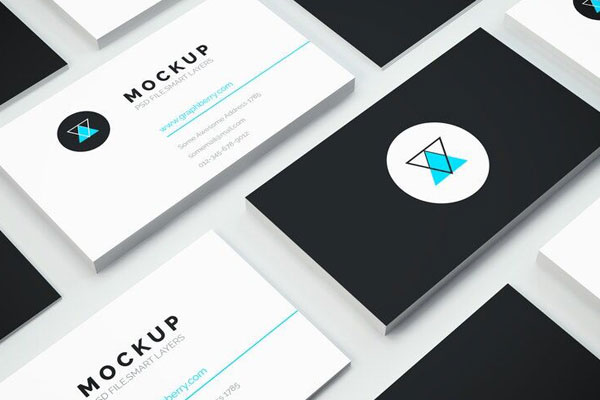 Vintage Business Card Grid Mockup FREE PSD